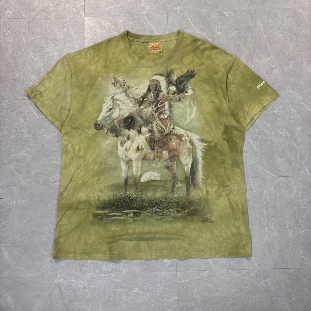 The Mountain Vintage 2005 Ruanne Manning Native American Eagle T-Shirt XXL Green